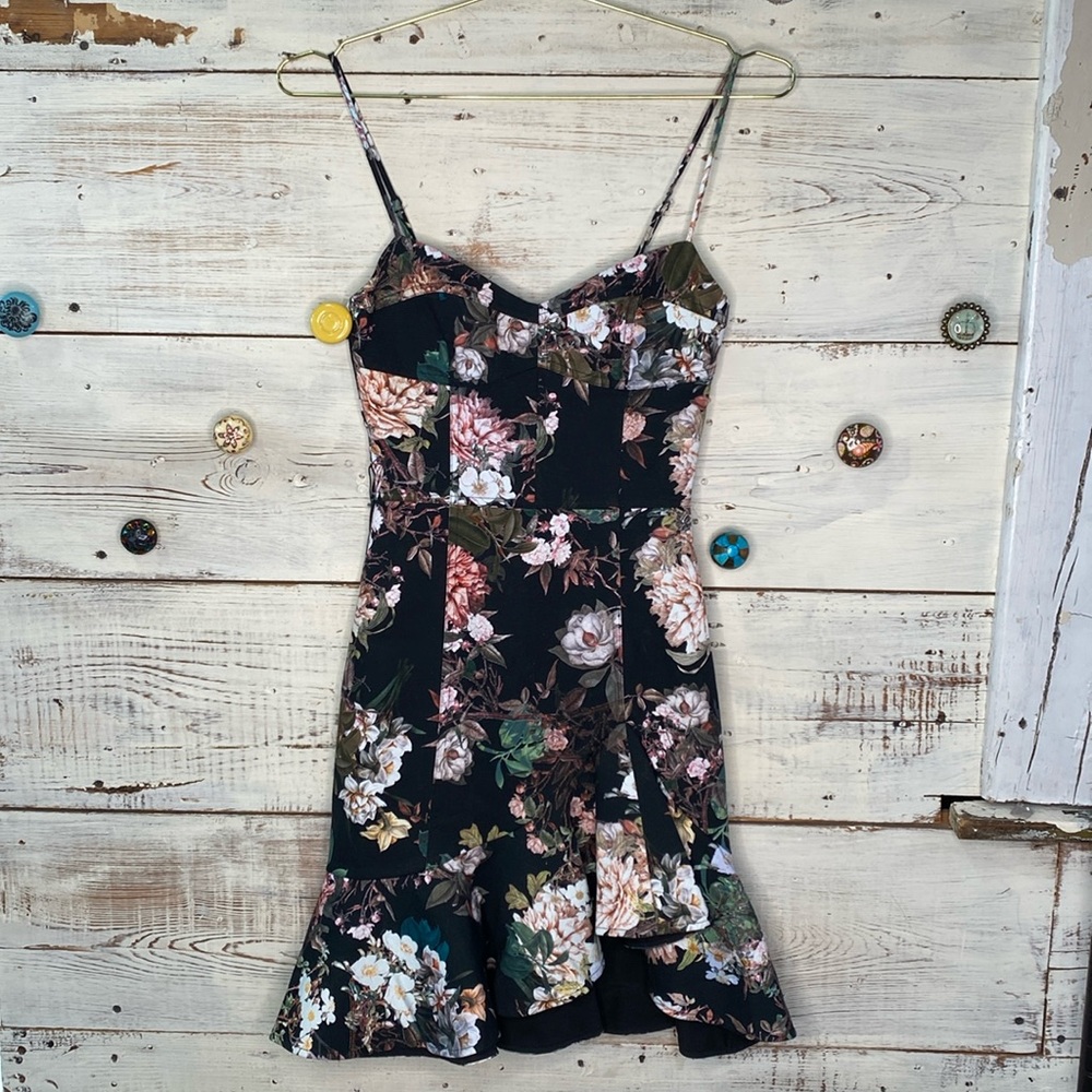 Nicholas black floral dress, new with tags, Arielle dress